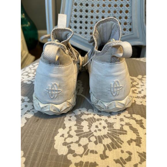 Mens Nike Alpha Huarache 6 Elite 923426-107 White Gray Lacrosse Cleats - Picture 7 of 11